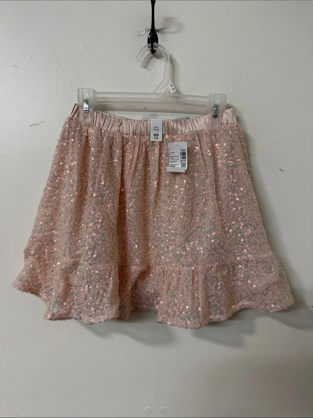 Place Girls Sequin Ruffle Skirt in Light Pink